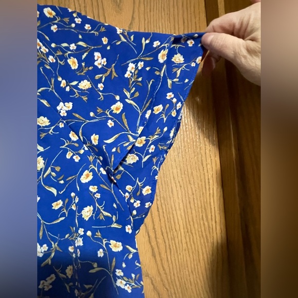 Pleione From Anthropologie Blue Floral Blouse - Picture 4 of 5